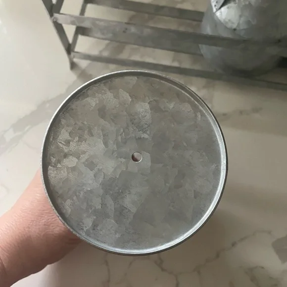 Galvanized Metal Milk Can Trio with Stand - Picture 5 of 13